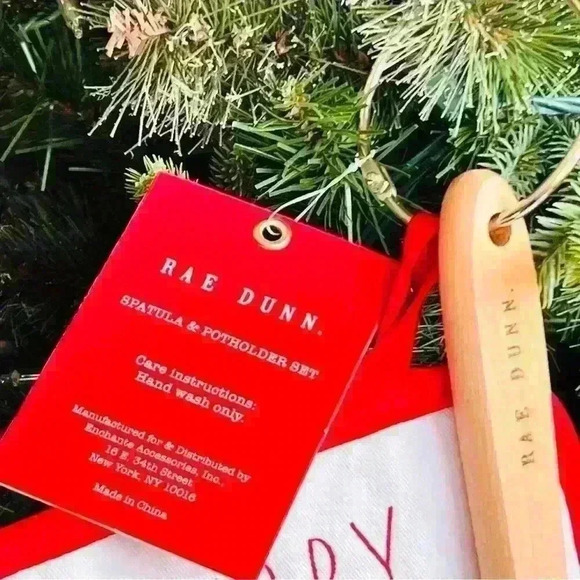 NEW Rae Dunn Measurements Spatula & Potholder SET on binder Ring MERRY & BRIGHT - Picture 10 of 12